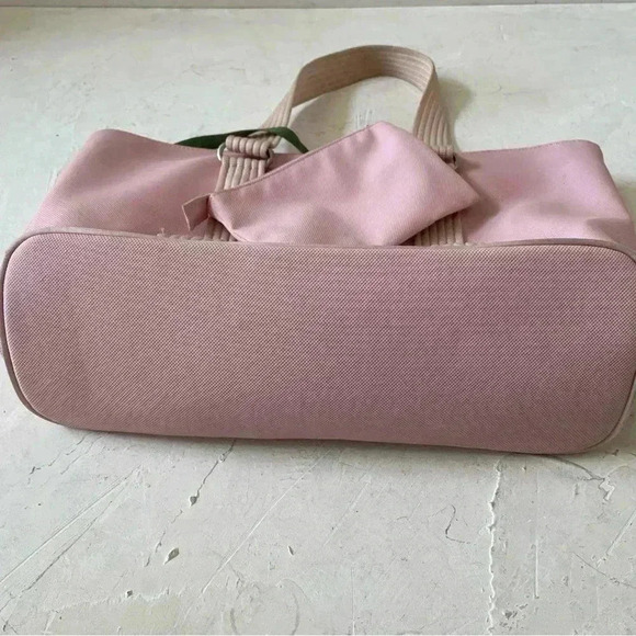 Lacoste PVC Tote Bag Baby Pink Canvas Handles Y2K Shoulder Bag Matching Wallet - Picture 7 of 16